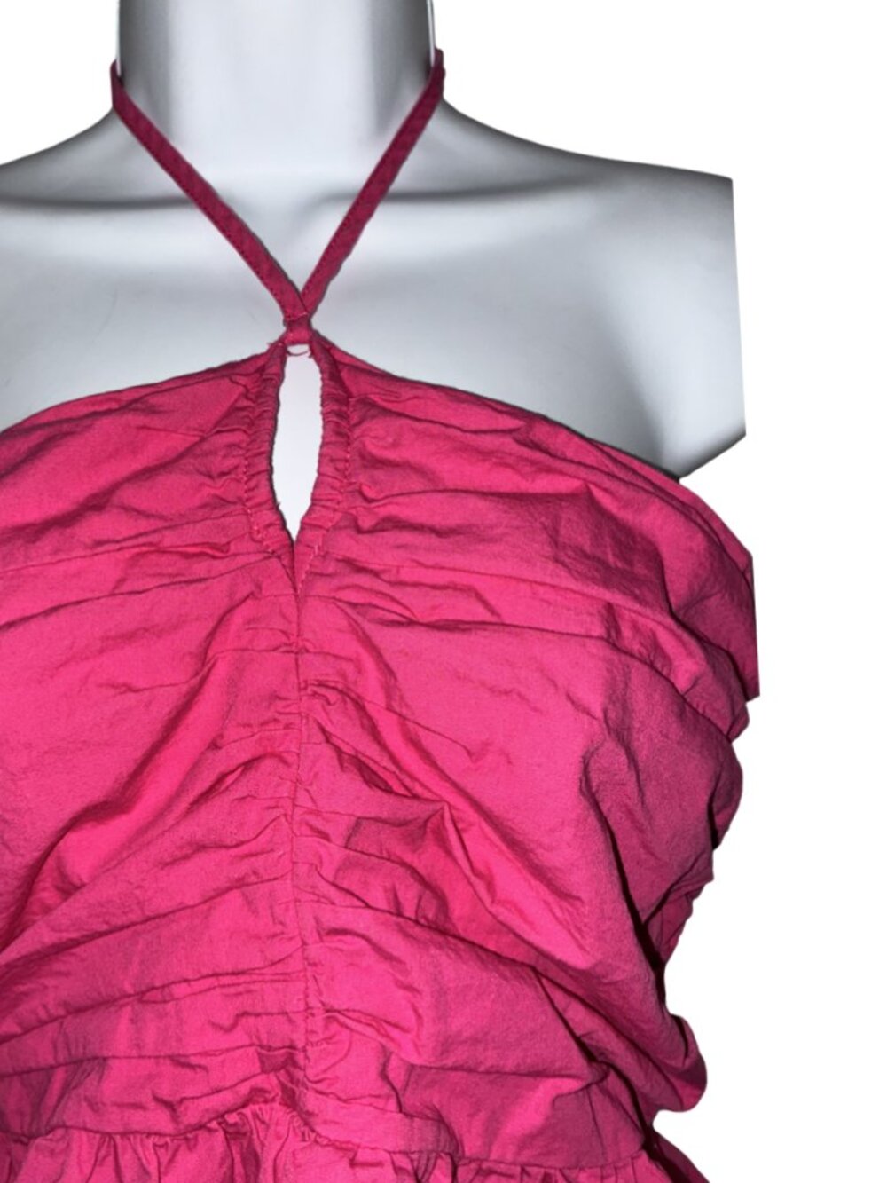 Sz.M*Sugar Lips*Hot Pink Cropped Halter-Top--Back Zipper - Picture 2 of 4